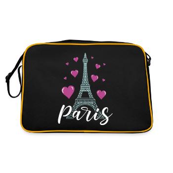 Île-de-France Paris Frankreich Franzose - Retro Tasche - Schwarz/Gold - Hinten