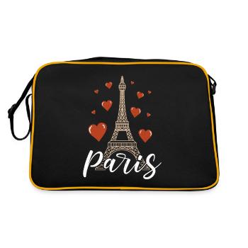 Île-de-France Paris Frankreich Franzose - Retro Tasche - Schwarz/Gold - Hinten
