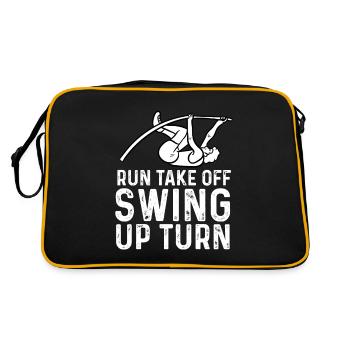 run take off swing up turn Design - Retro Bag - black/gold - Back
