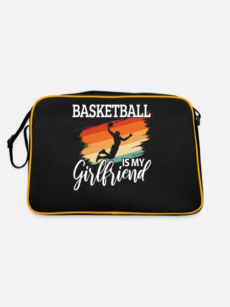 Basketballkorb Rucksack Basketball Court Geschenk - Retro Tasche - Schwarz/Gold - Hinten
