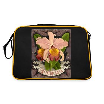 Vintage orchid botanical illustration saying - Retro Bag - black/gold - Back