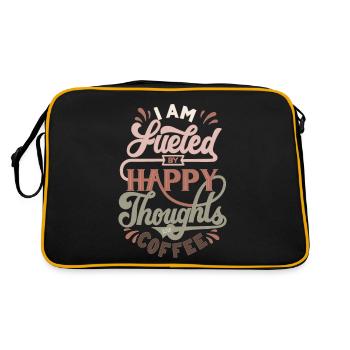 Happy Thoughts and Coffee - Retro Bag - black/gold - Back