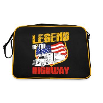 Trucker Legend Of The Highway Truclegend Truck - Retro Tasche - Schwarz/Gold - Hinten