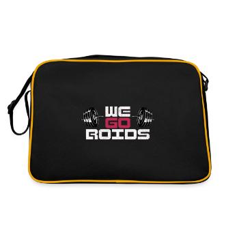We Go Gym, Anabolic Steroids, Bodybuilding - Retro Tasche - Schwarz/Gold - Hinten