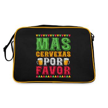 Mas Cervezas Por Favor Party Cinco De Mayo - Retro Bag - black/gold - Back