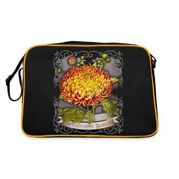 Illustration botanique de chrysanthème vintage - Sac Retro - noir/or - Dos