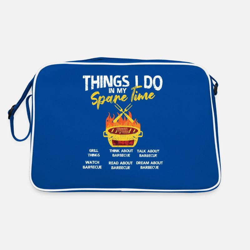 Ce que je fais pendant mon temps libre Barbecue Sac Retro