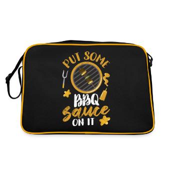 BBQ-Soße auftragen Barbecue Grillen Fleisch Smoker - Retro Tasche - Schwarz/Gold - Hinten