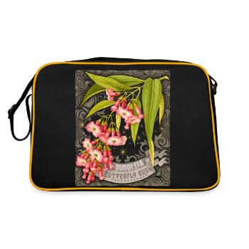 Butterfly lilac old botanical illustration - Retro Bag - black/gold - Back