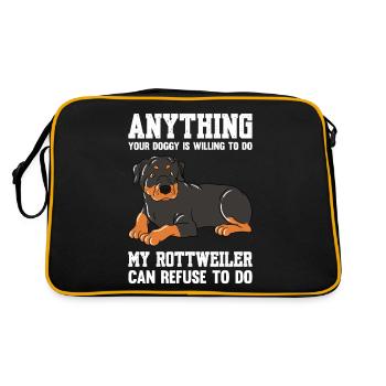Votre chien est prêt à faire ma canette Rottweiler - Sac Retro - noir/or - Dos