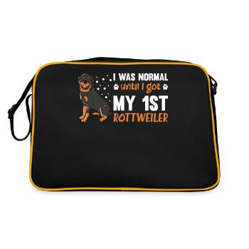 J’étais normal jusqu’à ce que j’obtienne mon 1er Rottweiler - Sac Retro - noir/or - Dos