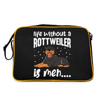 La vie sans Rottweiler est Meh - Sac Retro - noir/or - Dos