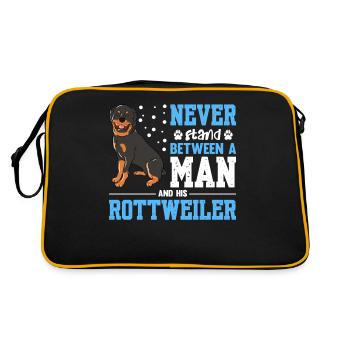 Never Stand Between A Man And His Rottweiler Copy - Retro Bag - black/gold - Back