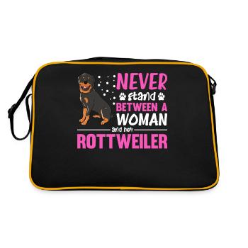 Ne vous tenez jamais entre une femme et son rottweiler - Sac Retro - noir/or - Dos