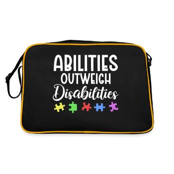 Autism awareness - abilities predominate - Retro Bag - black/gold - Back
