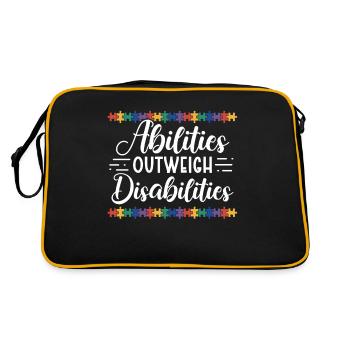 Autism awareness - abilities predominate - Retro Bag - black/gold - Back