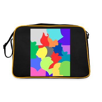 Colorful dizziness. - Retro Bag - black/gold - Back