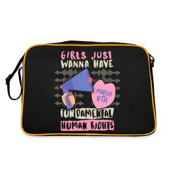 International Women's Day 8 March, Women's Rights - Retro Bag - black/gold - Back