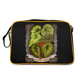 Illustration botanique de fleur de bégonia vintage - Sac Retro - noir/or - Dos