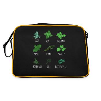 Herbs Types Plants Funny Gardening Plant - Retro Bag - black/gold - Back