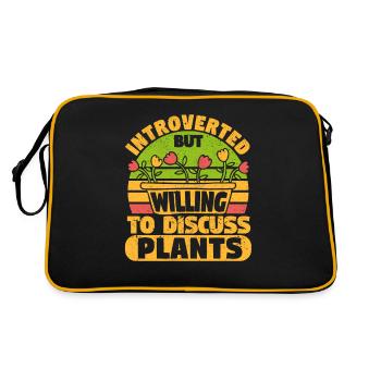 Introverted, but keen to discuss plants - Retro Bag - black/gold - Back
