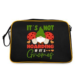 Its Not Hoarding If Its Gnomes Yard Garden Gnome - Retro Bag - black/gold - Back