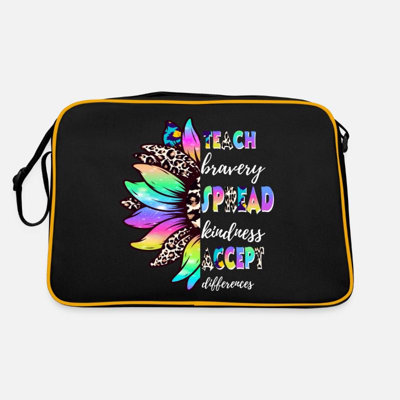 Teach Bravery Spread Kindness Accept Differences Retro Bag