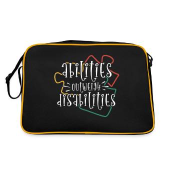 Autism awareness - abilities predominate - Retro Bag - black/gold - Back