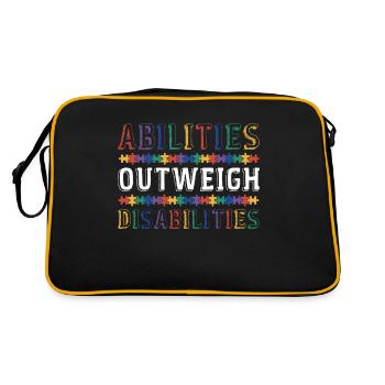 Autism awareness - abilities predominate - Retro Bag - black/gold - Back