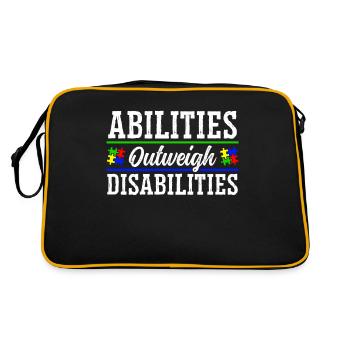 Autism awareness - abilities predominate - Retro Bag - black/gold - Back