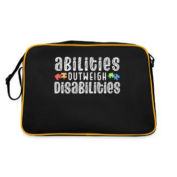 Sensibilisation à l’autisme - les compétences prédominent - Sac Retro - noir/or - Dos