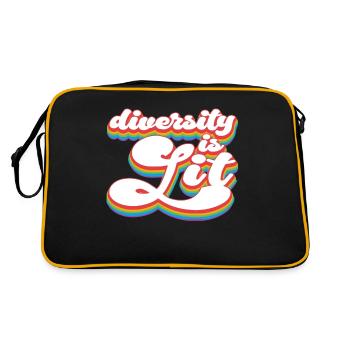 Pride Month LGBTQ - Diversity Is Lit - Retro Bag - black/gold - Back