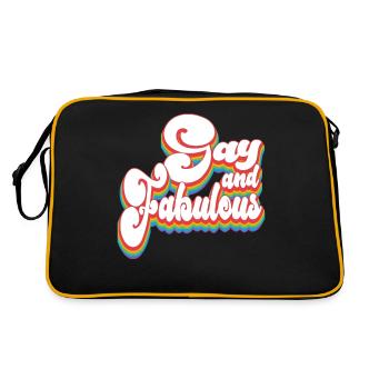 Schwul und fabelhaft - Pride Month LGBTQ Parade - Retro Tasche - Schwarz/Gold - Hinten