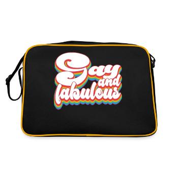 Pride Month LGBTQ Parade - Homosexuell und fabelhaft - Retro Tasche - Schwarz/Gold - Hinten