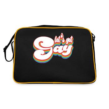 Pride Month LGBTQ - Lasst uns schwul werden - Retro Tasche - Schwarz/Gold - Hinten