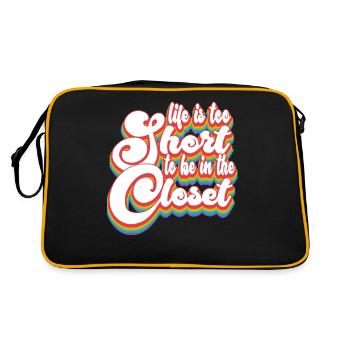 Life Is Too Short - Pride Month LGBTQ - Retro Bag - black/gold - Back