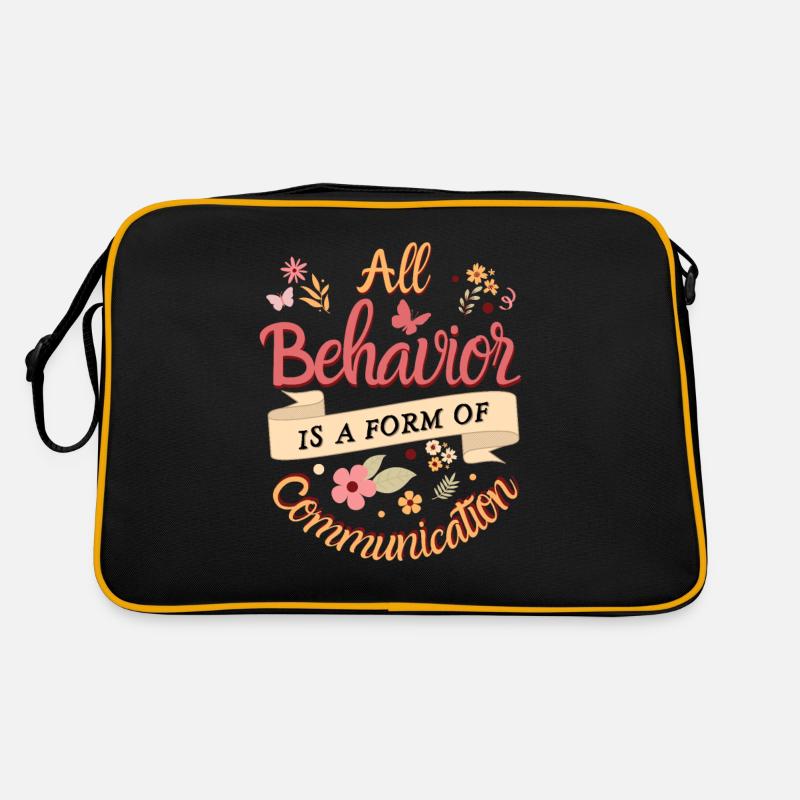 Tout comportement est une forme de communication - Sac Retro - noir/or