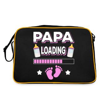 Papa Loading Father Fathers Father's Day - Retro Bag - black/gold - Back