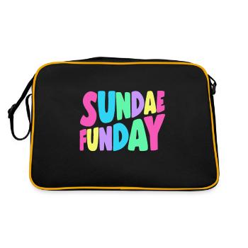 Sundae Funday Gelato Dessert Popsicle Gift Idea - Retro Tasche - Schwarz/Gold - Hinten