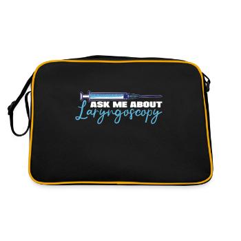 Anesthesia Ask Me About Laryngoscope Gift Idea - Retro Bag - black/gold - Back