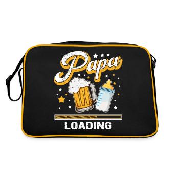 Papa Loading Father Fathers Beer Beer Drinker Father's Day - Retro Bag - black/gold - Back
