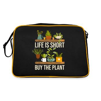 Life is short Buy the plant Funny - Retro Bag - black/gold - Back