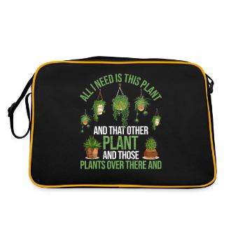 Tout ce dont j’ai besoin, c’est de cette plante drôle d’art végétal - Sac Retro - noir/or - Dos