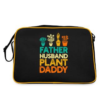 Father Husband Plant Dad Funny Landscape - Retro Bag - black/gold - Back