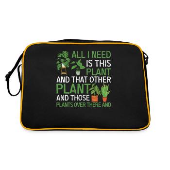 Tout ce dont j’ai besoin, c’est de cette plante drôle d’art végétal - Sac Retro - noir/or - Dos