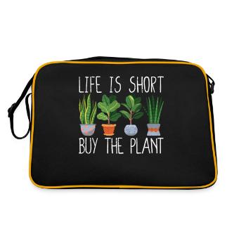 Life is short Buy the plant Funny - Retro Bag - black/gold - Back