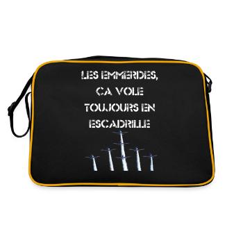 Les emmerdes arrivent toujours en escadrilles - Sac Retro - noir/or - Dos
