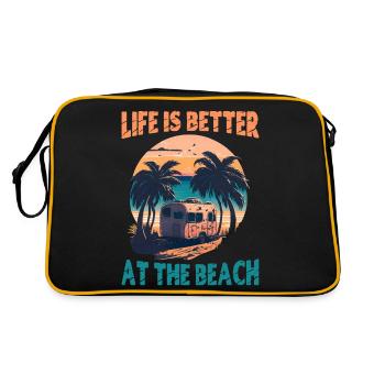 La vie est meilleure à la plage - Rétro - Sac Retro - noir/or - Dos