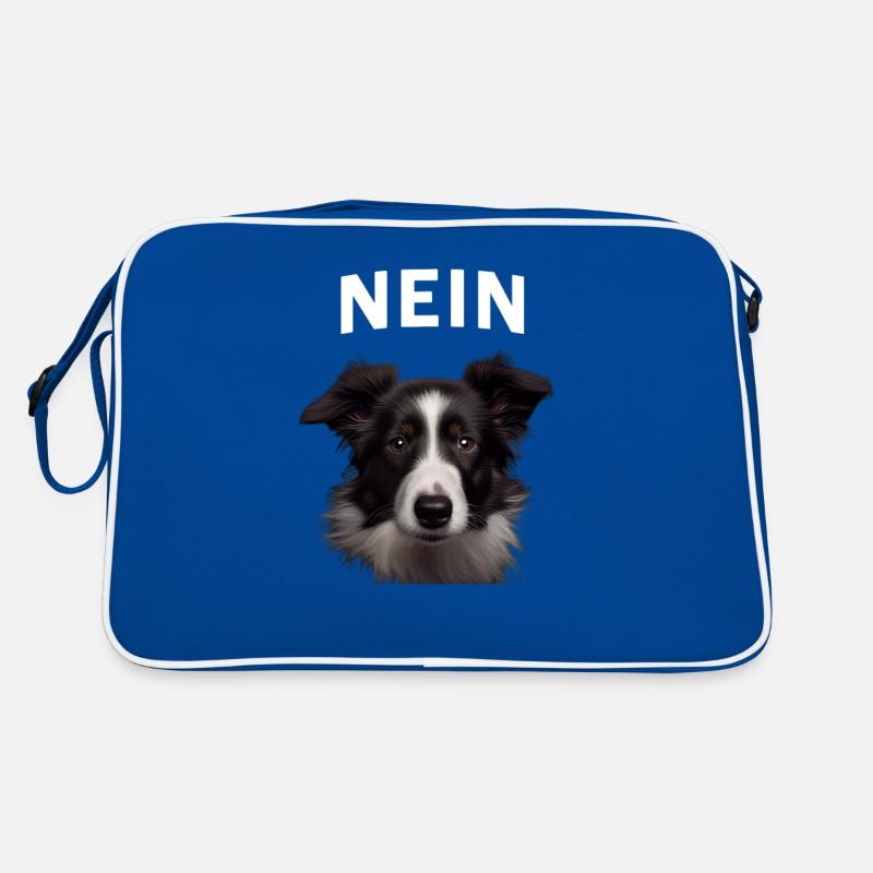 Statement Border Collie, Nö Fun, Einfach Nö, Nein Retro Tasche