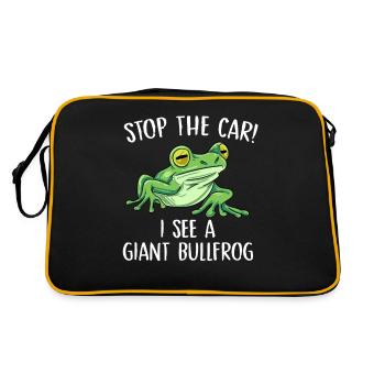 Stop the car I see giant bullfrog - Retro Bag - black/gold - Back